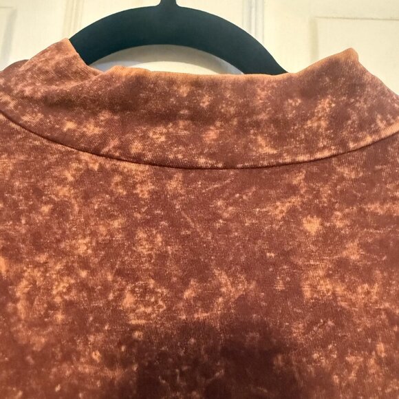 NWT Zenana Mineral Wash Mock Neck Sweater | Orange | Plus Size - Picture 3 of 5